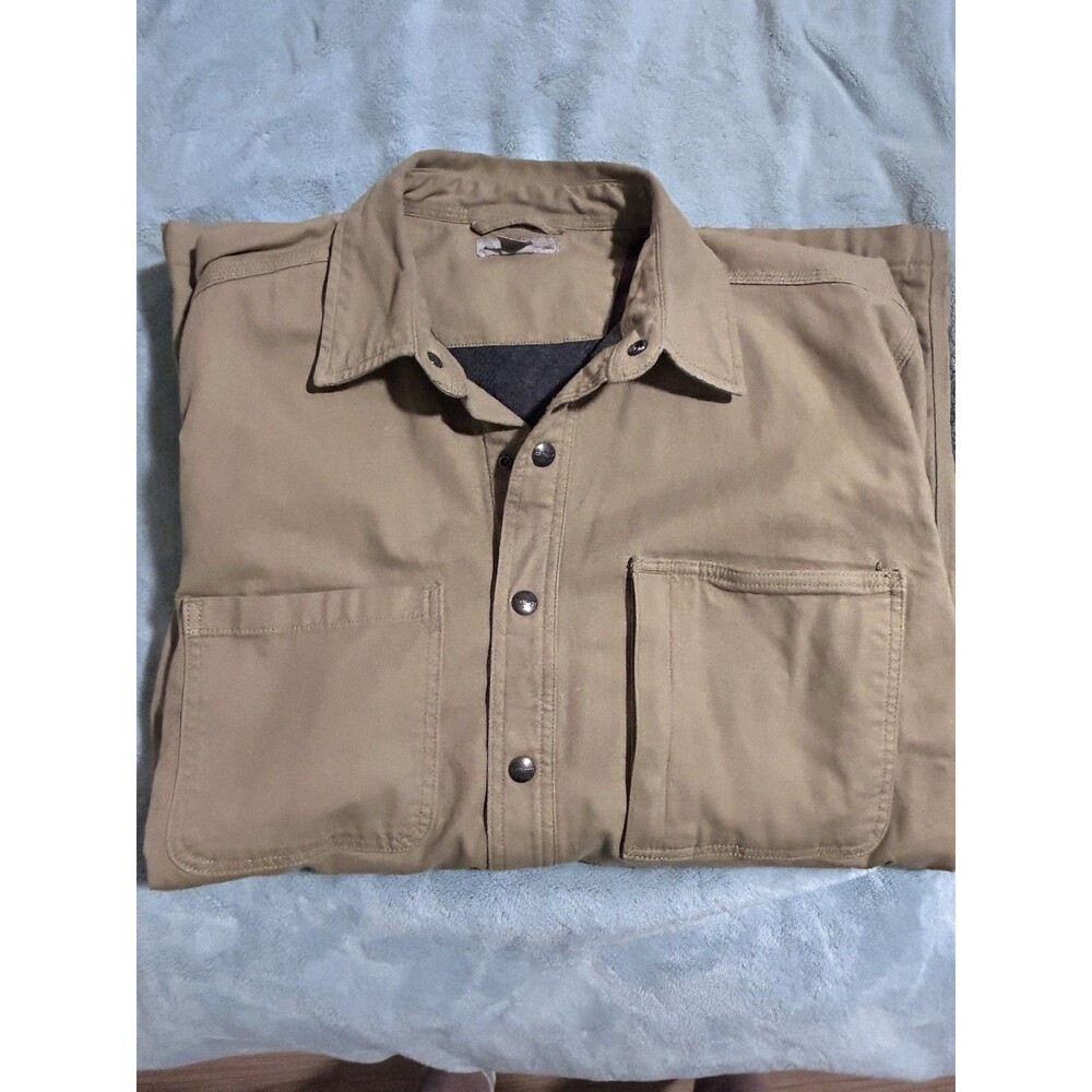 Carhartt Men’s Flannel Lined Shirt Jacket Size Large Tall Beige Workwear